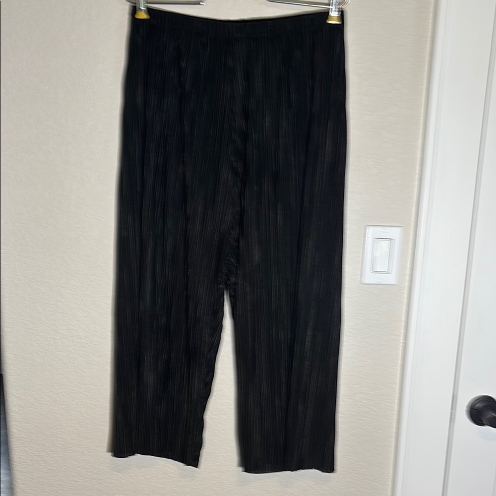 Allison Daley Black Pleated Wide-Leg Pants